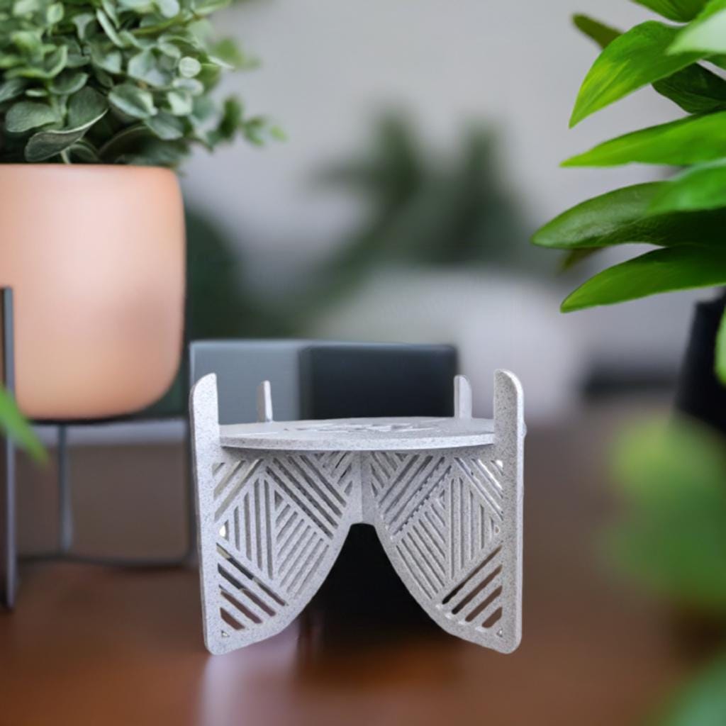 Geometric Plant Stand 4" & 6" | Modern Plant Riser with Pattern | Indoor Plant Display | Decorative Plant Holder | Contemporary Stand - BatCountryCraftsUSA