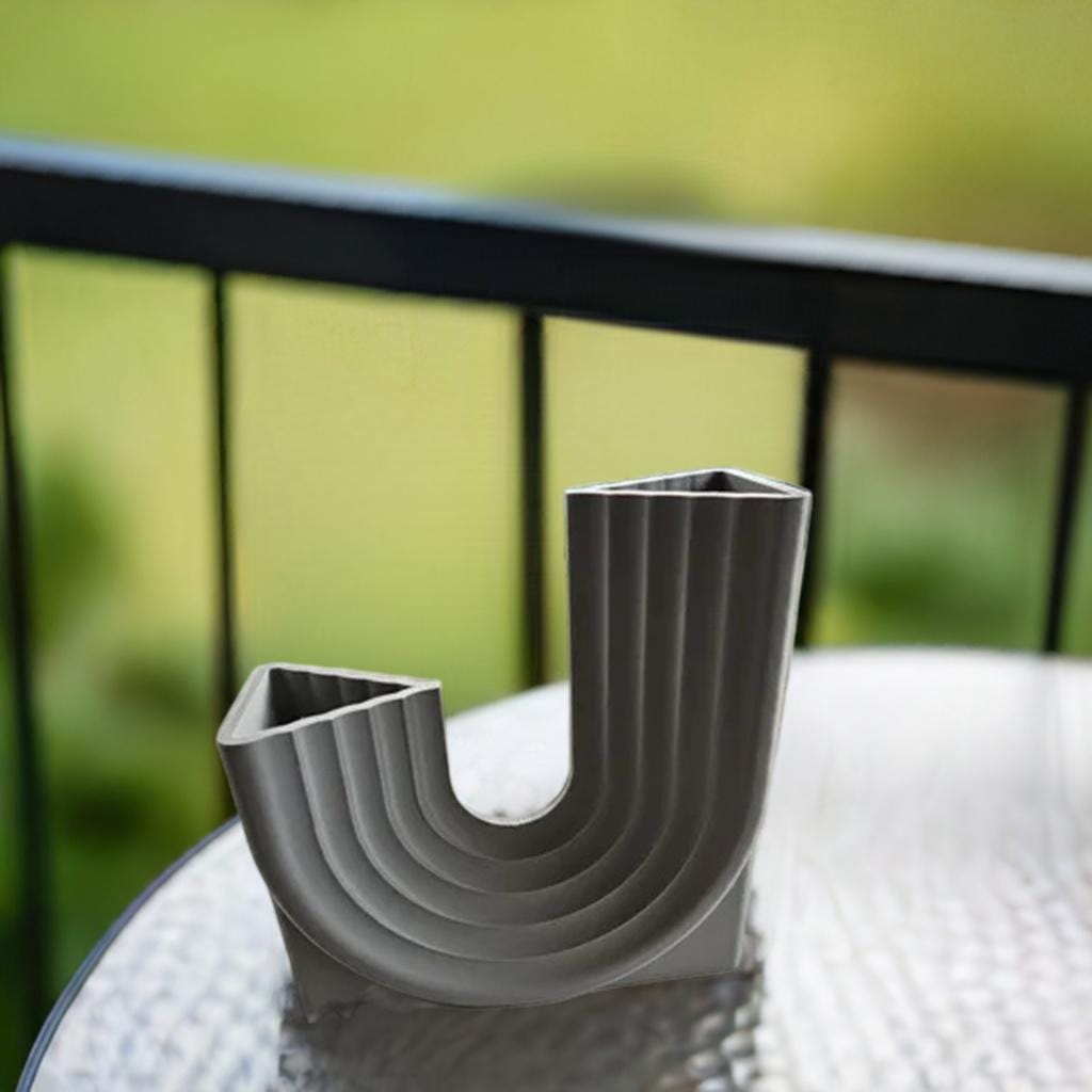 Modern Curved Planter with Drainage | Art Deco Style Plant Vase | Contemporary Plant Holder | Designer Plant Pot | Modern Home Decor - BatCountryCraftsUSA