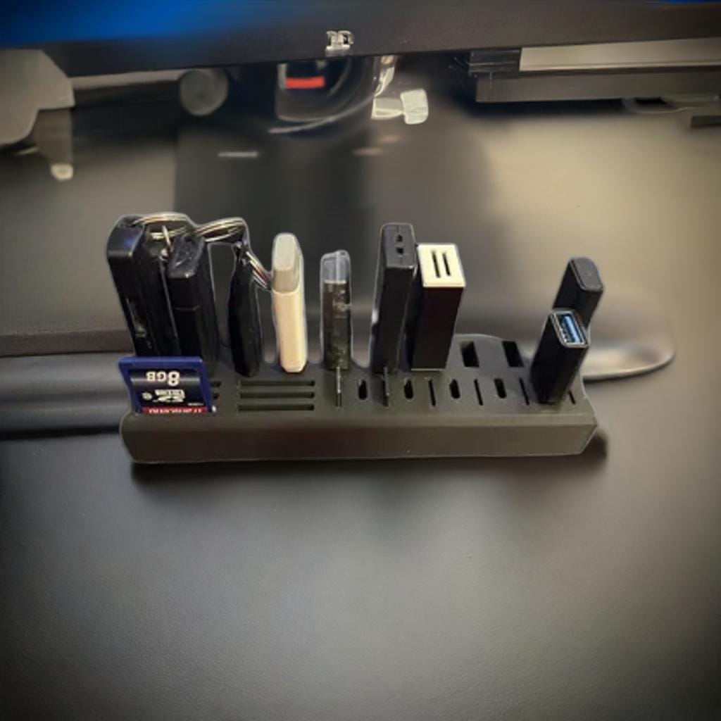 USB and SD Card Organizer | USB-C A Holder | Memory Card Storage | Desk Cable Management | Tech Organizer Stand - BatCountryCraftsUSA