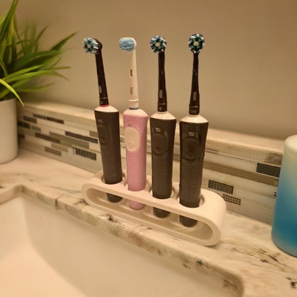Oral-B Electric Toothbrush Family Charging Stand -Multi Brush Holder & Organizer Braun Compatible Storage Station Power Brush Mount Bath Hub - BatCountryCraftsUSA
