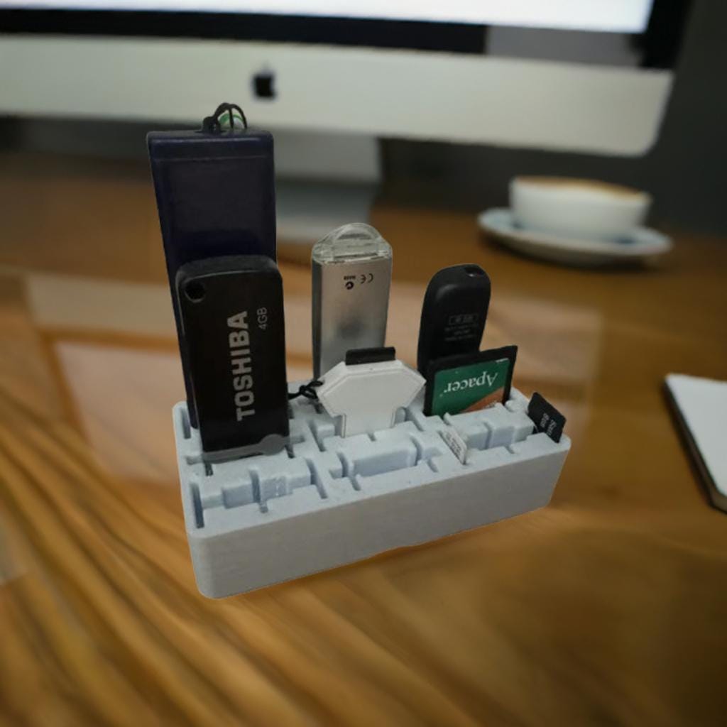 Gridfinity Memory Card Storage System -Professional USB, SD & MicroSD Organizer | Multi-Device Tech Holder | Grid Storage Solution-Media Hub - BatCountryCraftsUSA