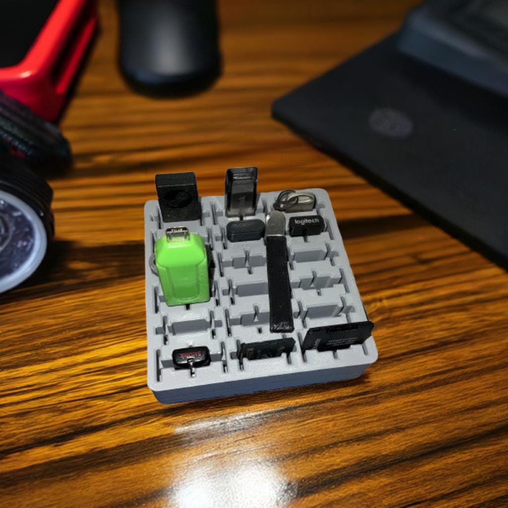 Gridfinity Memory Card Storage System -Professional USB, SD & MicroSD Organizer | Multi-Device Tech Holder | Grid Storage Solution-Media Hub - BatCountryCraftsUSA