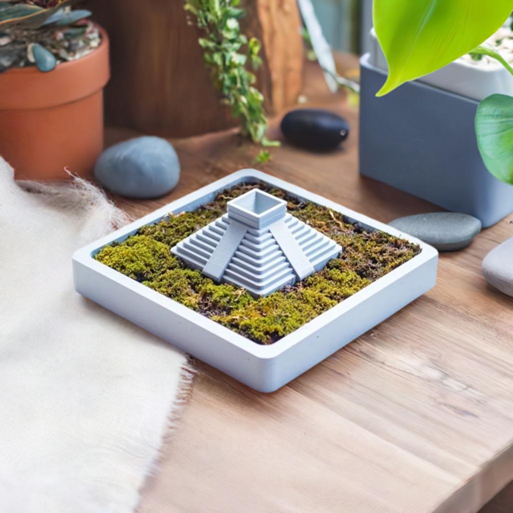 Mayan Pyramid Planter | Ancient Temple Plant Pot | Aztec Succulent Planter | Historical Decor | Mini Garden Display - BatCountryCraftsUSA