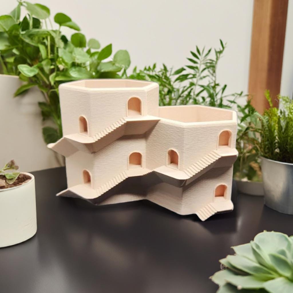 Double Mystery Door Planter | Succulent Pot with Drainage | Decorative Plant Holder | Two Size Options | Garden Decor - BatCountryCraftsUSA