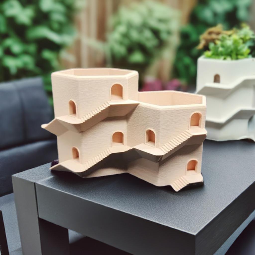 Double Mystery Door Planter | Succulent Pot with Drainage | Decorative Plant Holder | Two Size Options | Garden Decor - BatCountryCraftsUSA