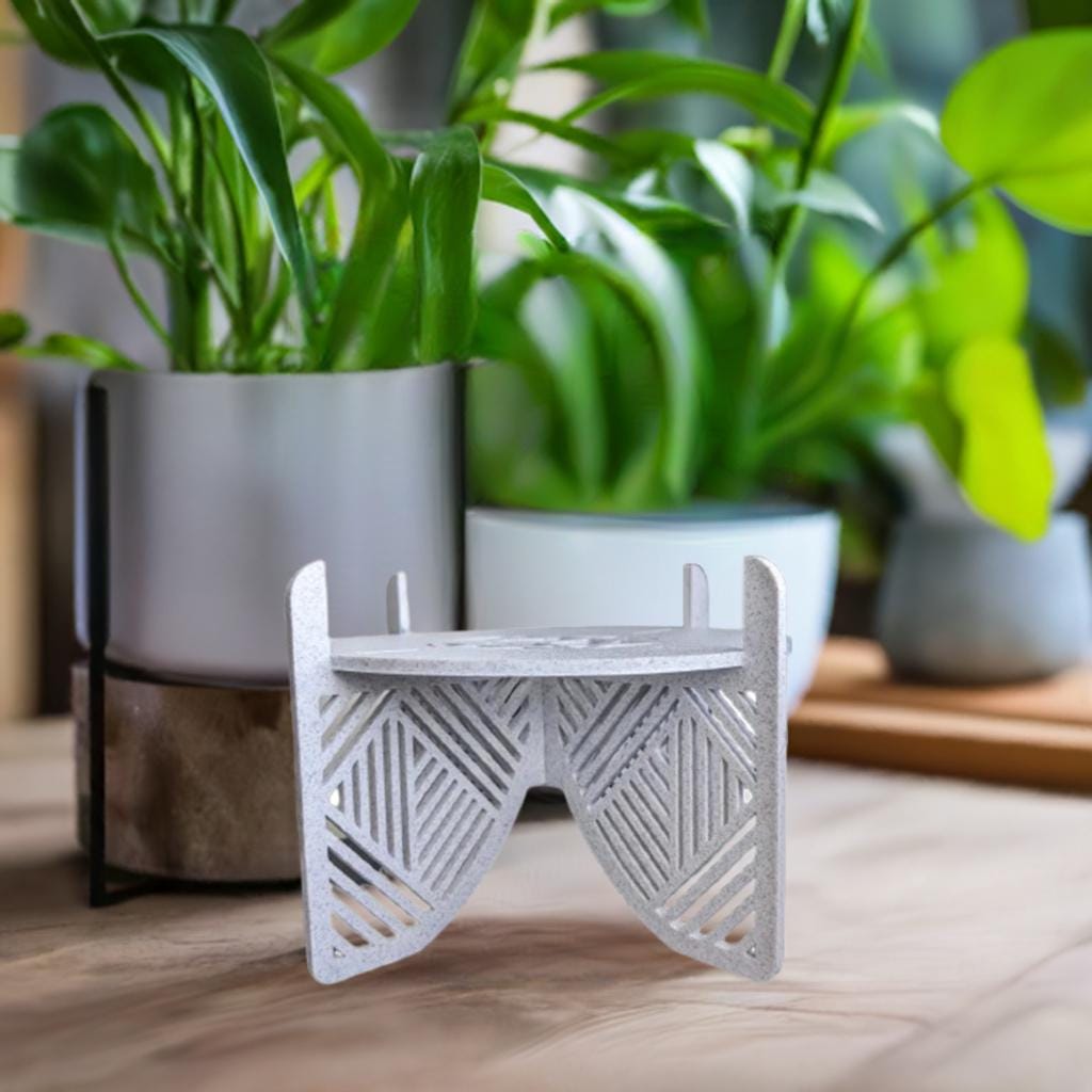Geometric Plant Stand 4" & 6" | Modern Plant Riser with Pattern | Indoor Plant Display | Decorative Plant Holder | Contemporary Stand - BatCountryCraftsUSA