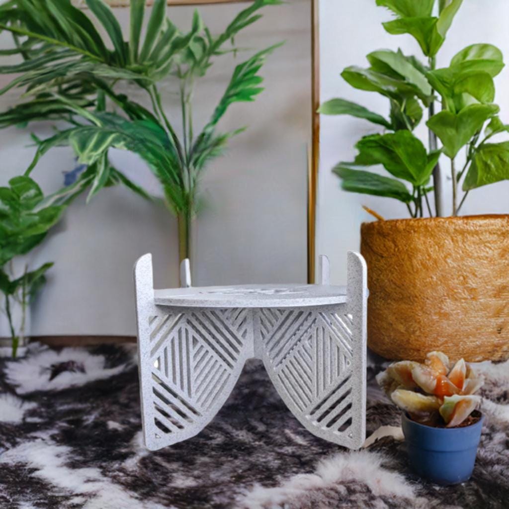 Geometric Plant Stand 4" & 6" | Modern Plant Riser with Pattern | Indoor Plant Display | Decorative Plant Holder | Contemporary Stand - BatCountryCraftsUSA