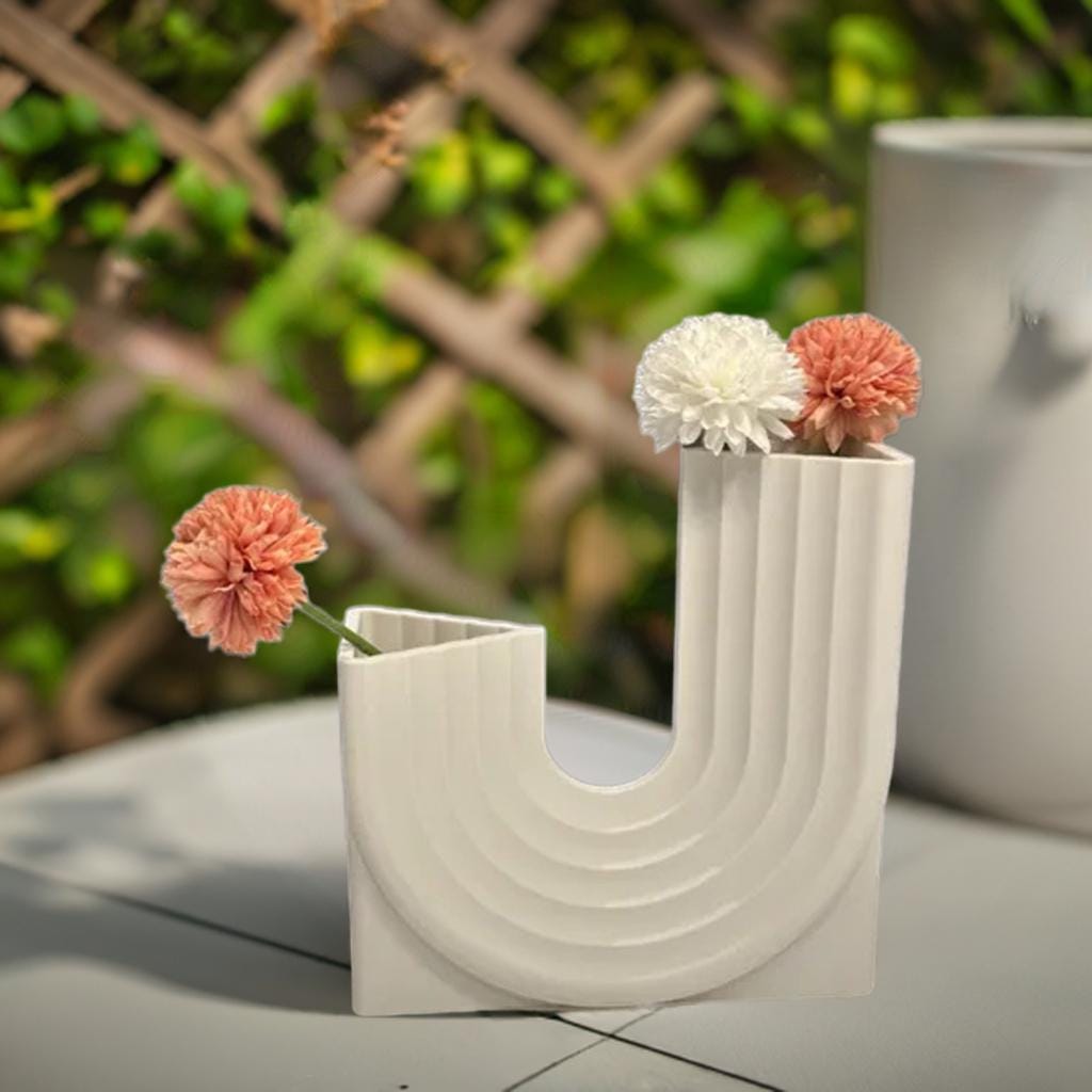 Modern Curved Planter with Drainage | Art Deco Style Plant Vase | Contemporary Plant Holder | Designer Plant Pot | Modern Home Decor - BatCountryCraftsUSA