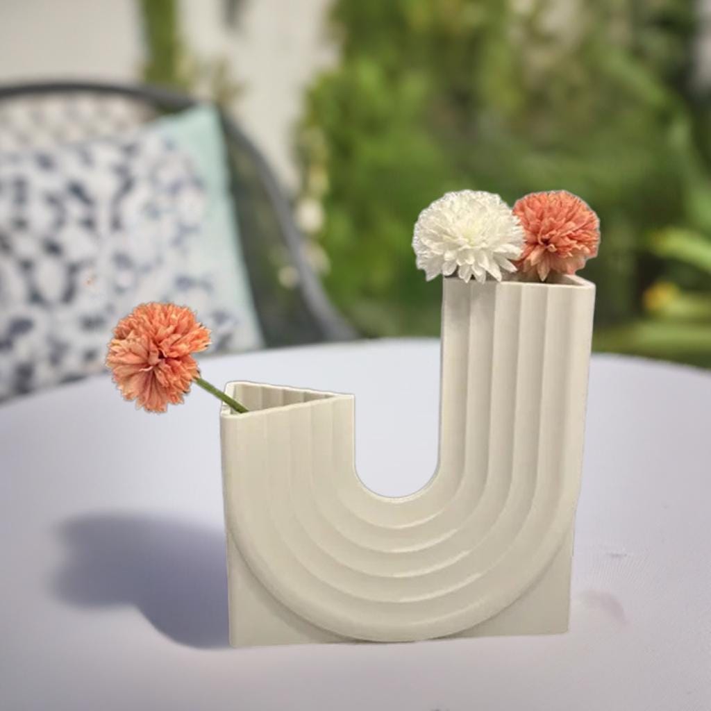 Modern Curved Planter with Drainage | Art Deco Style Plant Vase | Contemporary Plant Holder | Designer Plant Pot | Modern Home Decor - BatCountryCraftsUSA