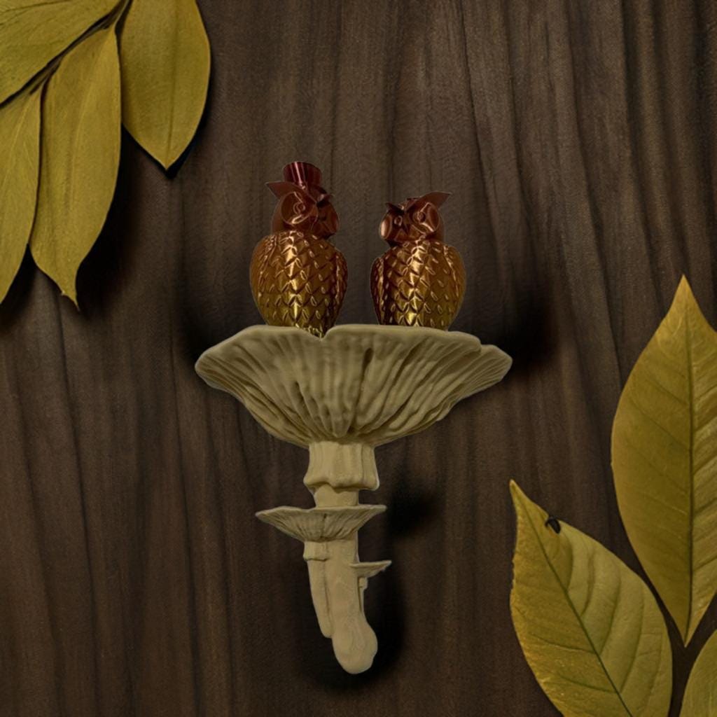 Mushroom Wall Shelf Display | Amanita Fungi Design | 2 Size Options | Woodland Wall Art | Nature Home Decor | Organic Wall Mount - BatCountryCraftsUSA