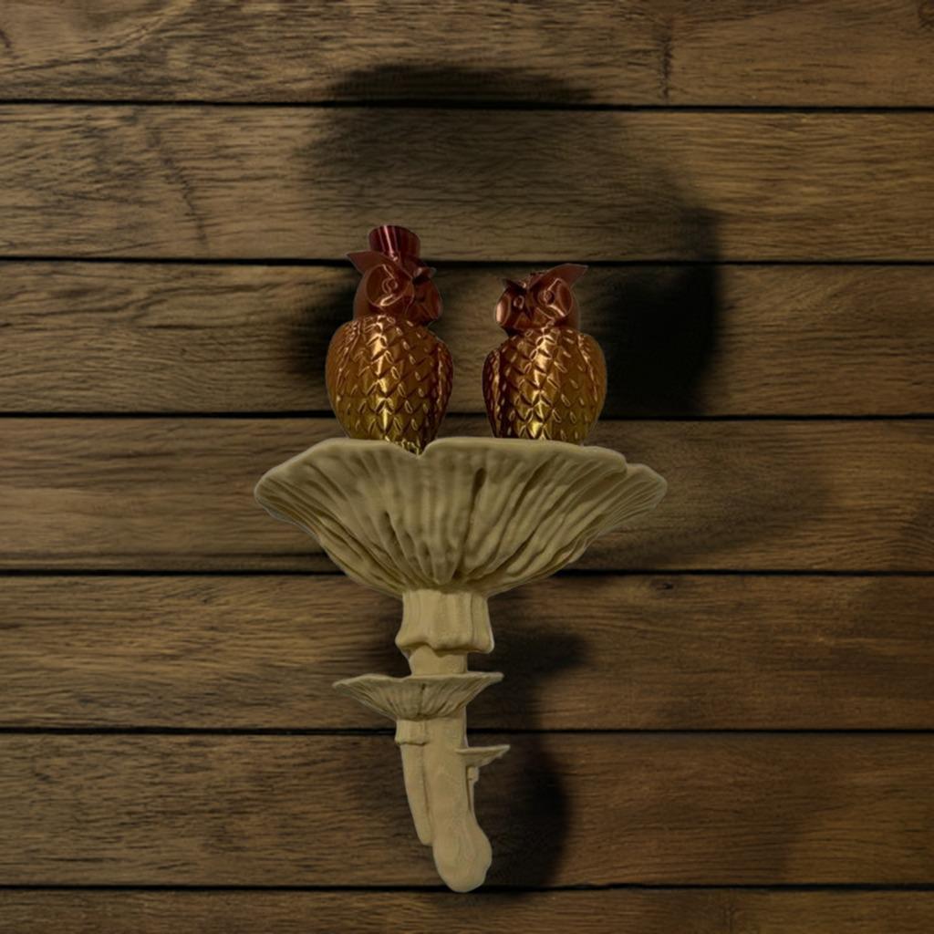 Mushroom Wall Shelf Display | Amanita Fungi Design | 2 Size Options | Woodland Wall Art | Nature Home Decor | Organic Wall Mount - BatCountryCraftsUSA