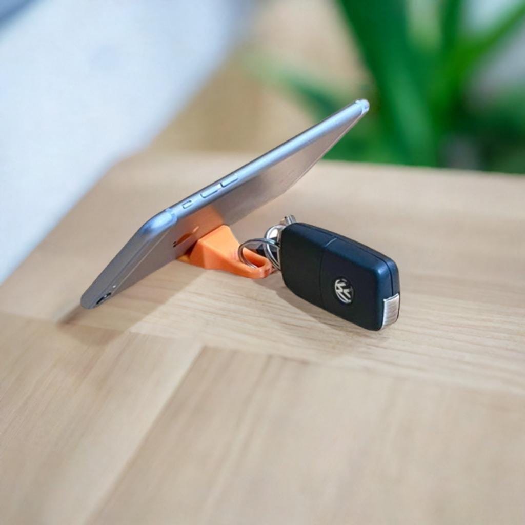 Portable Phone Stand Keychain | Phone Holder Key Ring | Collapsible Phone Rest | Mini Kickstand Keychain - BatCountryCraftsUSA