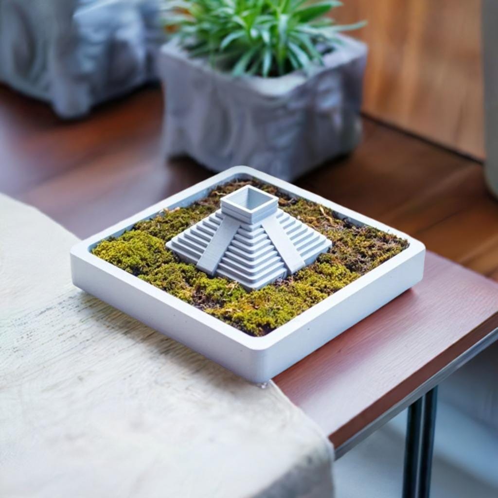 Mayan Pyramid Planter | Ancient Temple Plant Pot | Aztec Succulent Planter | Historical Decor | Mini Garden Display - BatCountryCraftsUSA