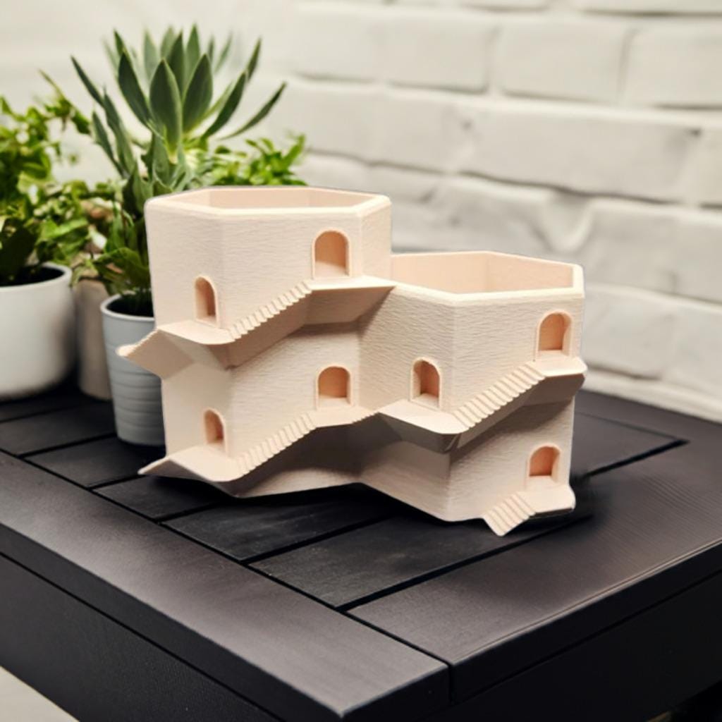 Double Mystery Door Planter | Succulent Pot with Drainage | Decorative Plant Holder | Two Size Options | Garden Decor - BatCountryCraftsUSA