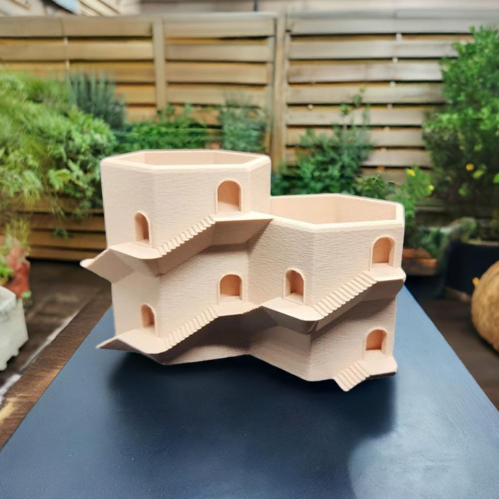Double Mystery Door Planter | Succulent Pot with Drainage | Decorative Plant Holder | Two Size Options | Garden Decor - BatCountryCraftsUSA