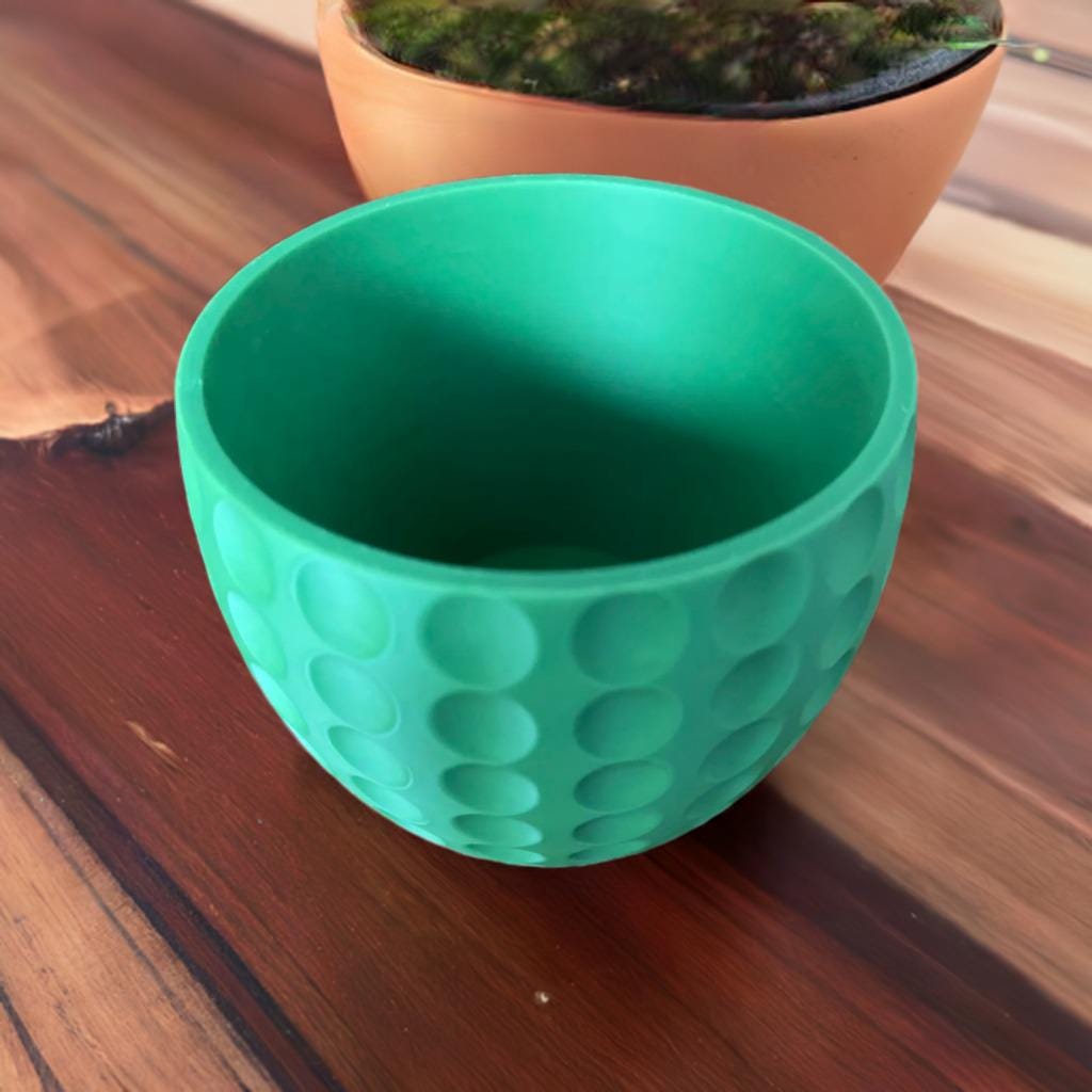 Retro Golf Ball Planter | Modern Plant Pot | Decorative Succulent Holder | Home Decor | Sports Design - BatCountryCraftsUSA