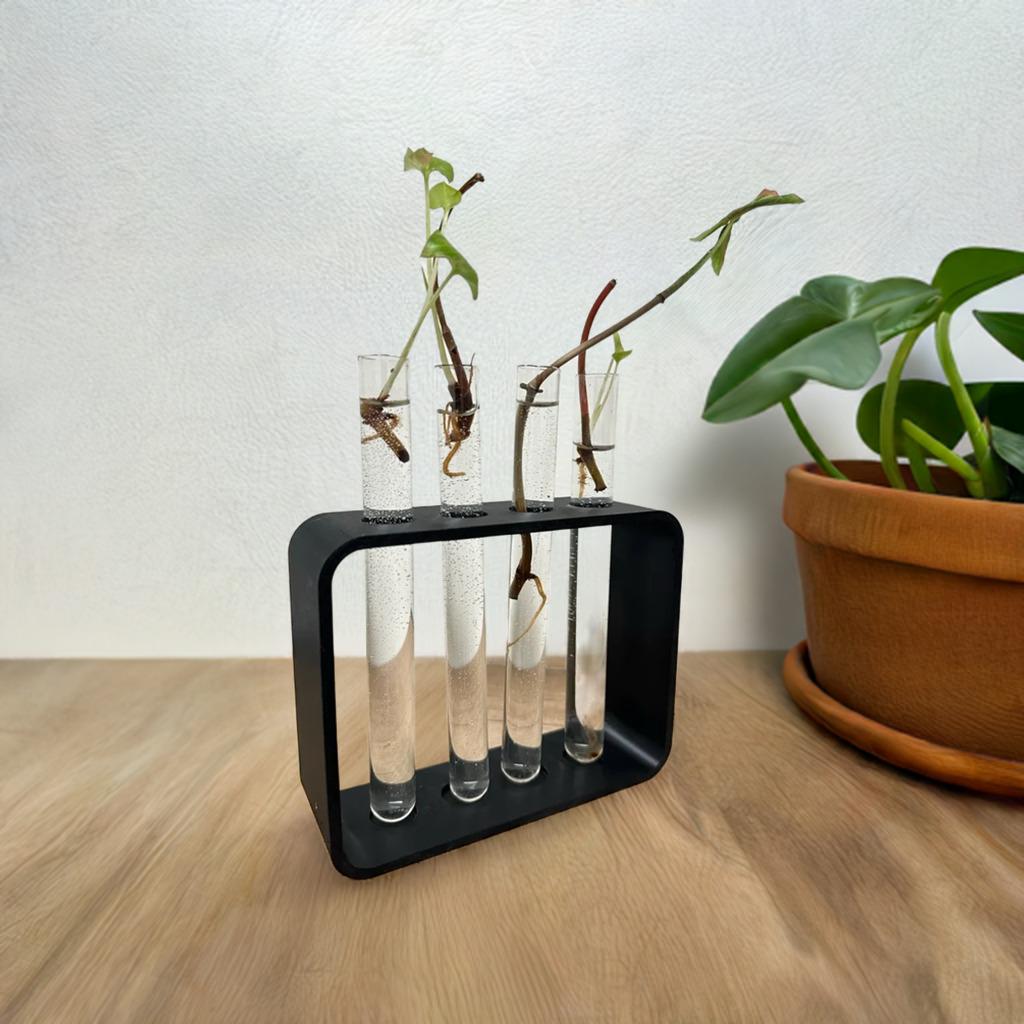 Plant Propagation Station | Test Tube Holder for Cuttings | Indoor Garden Hydroponic Growing Kit | 4-Tube Propagation Stand | Plant Rack - BatCountryCraftsUSA