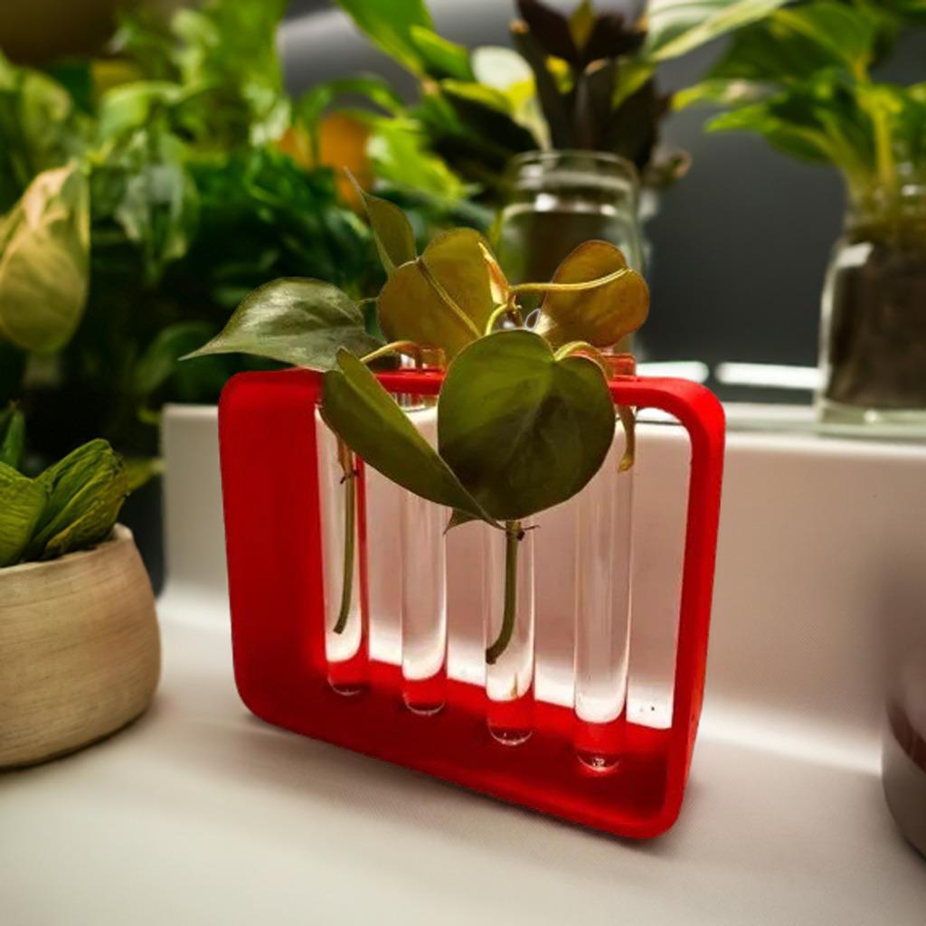Plant Propagation Station | Test Tube Holder for Cuttings | Indoor Garden Hydroponic Growing Kit | 4-Tube Propagation Stand | Plant Rack - BatCountryCraftsUSA