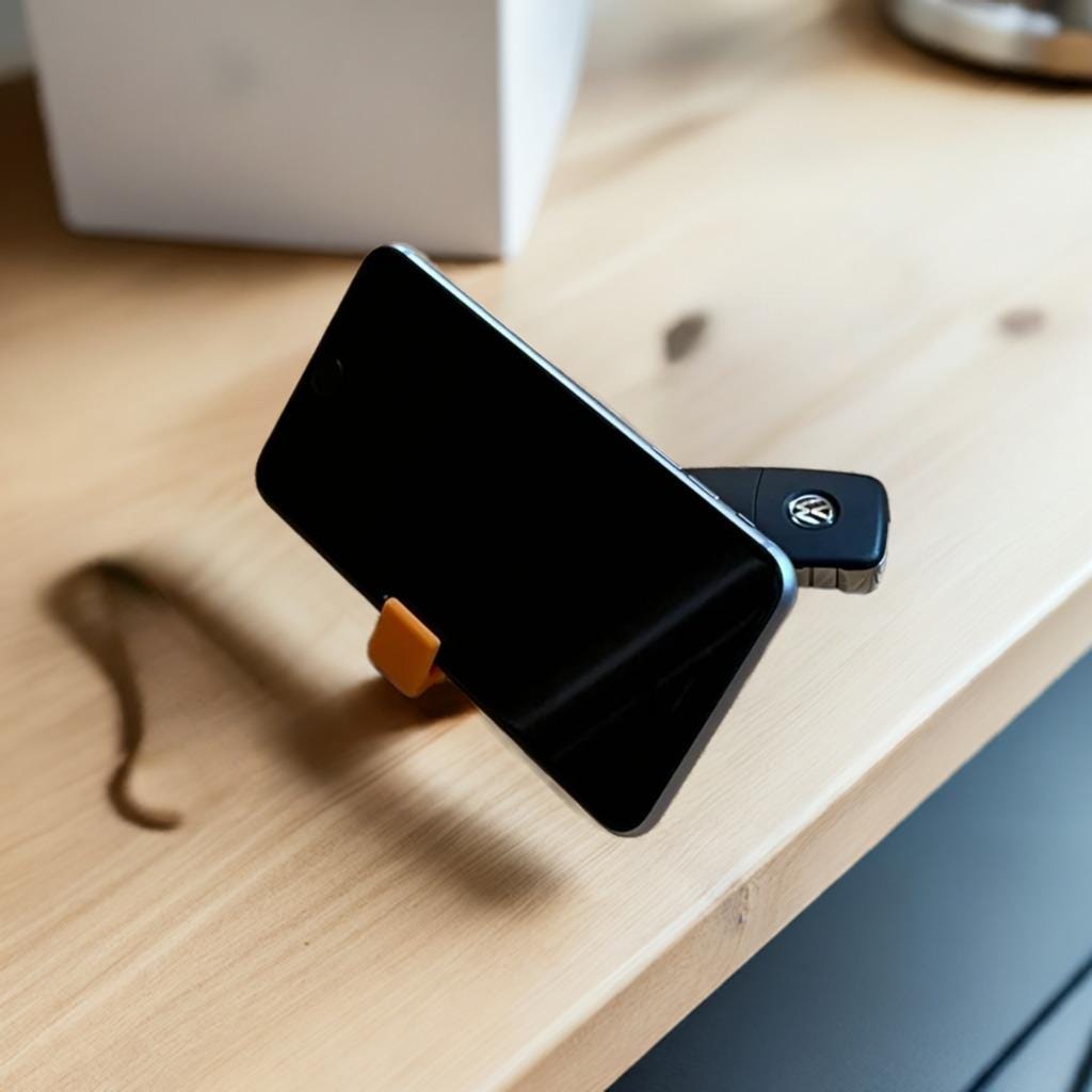 Portable Phone Stand Keychain | Phone Holder Key Ring | Collapsible Phone Rest | Mini Kickstand Keychain - BatCountryCraftsUSA