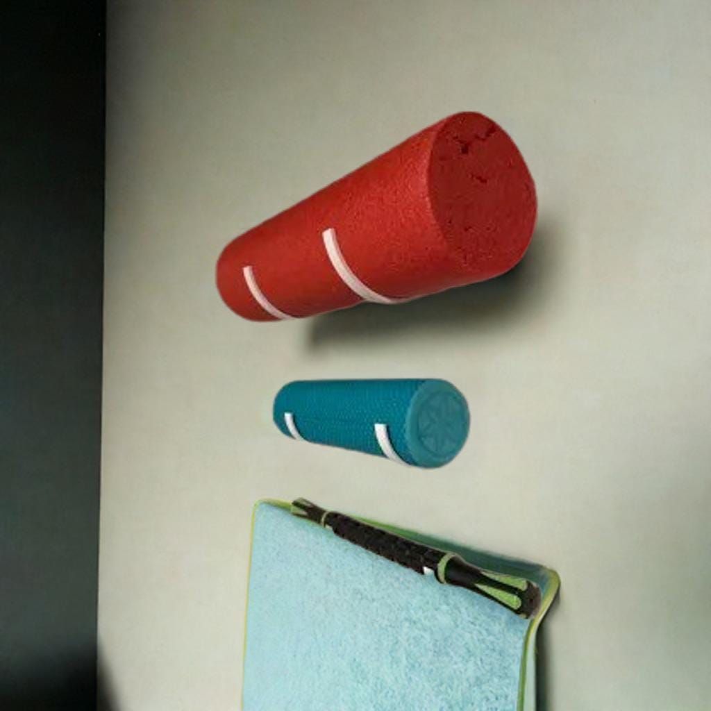Wall Hook for Yoga Mats | Foam Roller Storage | Exercise Mat Hanger | Wall Mount Organizer | Home Gym Storage Hooks - BatCountryCraftsUSA