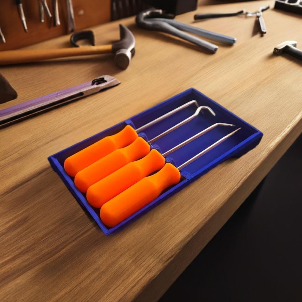 Harbor Freight Pick Organizer | Tool Holder Storage | 4 Piece Pick Set Holder | Workshop Organizer | Tool Box Accessory | Tool Tray - BatCountryCraftsUSA