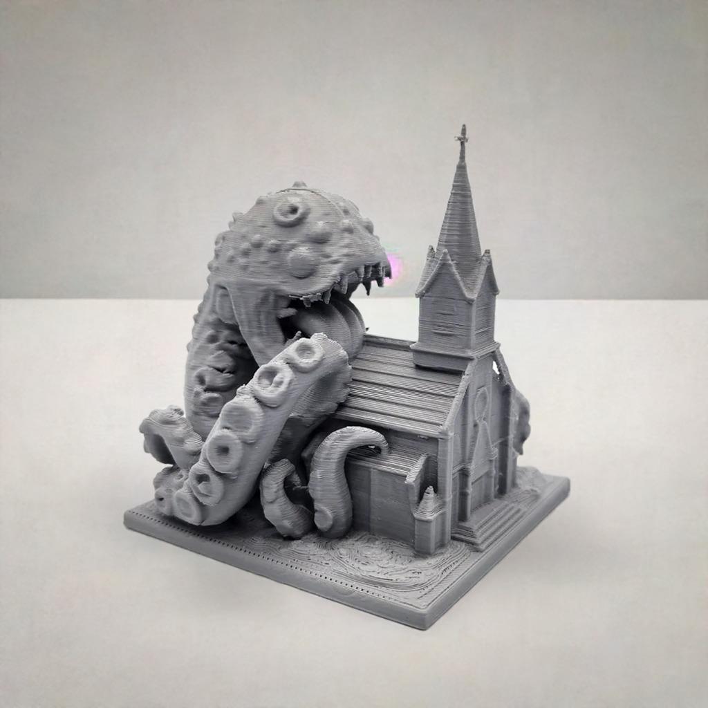 Cosmic Monster Miniature | Tentacle Beast Diorama | Eldritch Horror Figurine | Tabletop Gaming Piece | Gothic Terrain - BatCountryCraftsUSA