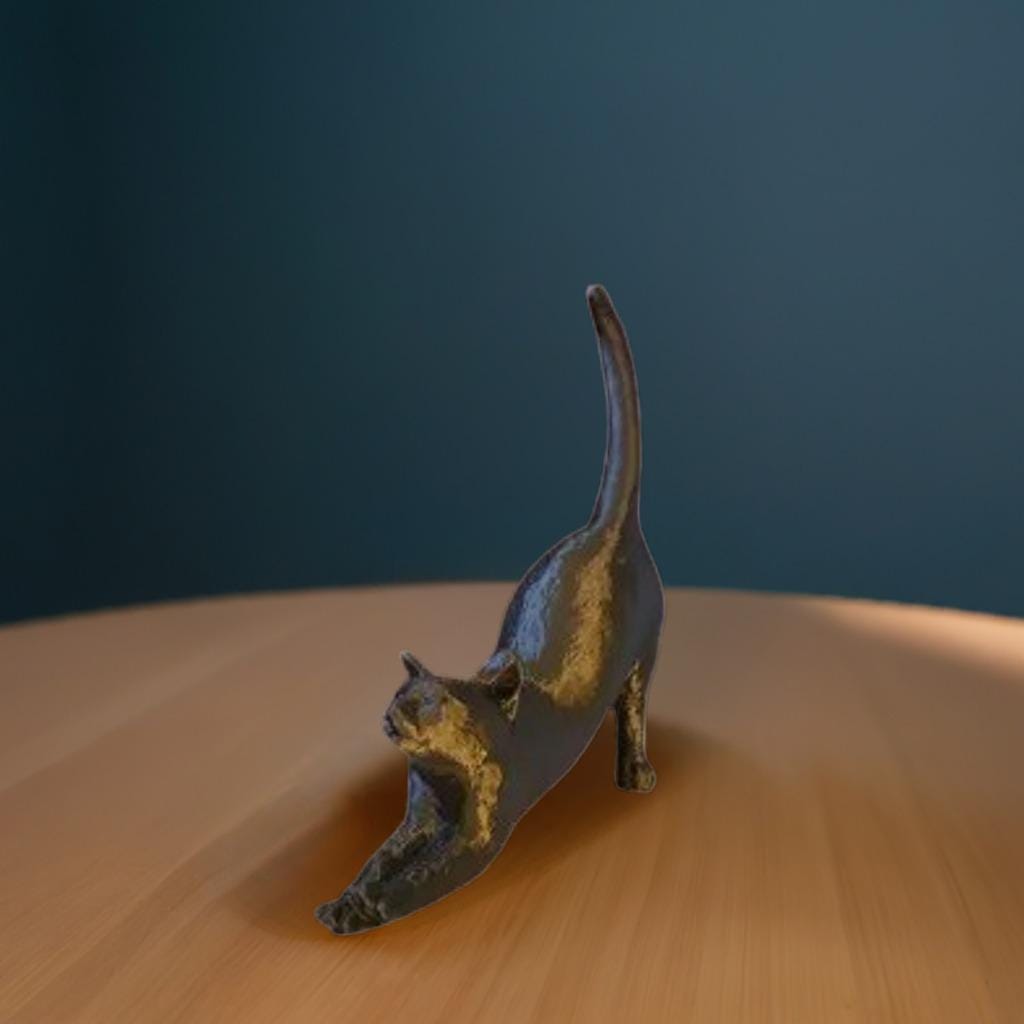 Stretching Cat Figurine | Cat Sculpture | Feline Home Decor | Animal Lover Gift | Desk Accessory | Cute Cat Statue | Pet Lover Gift - BatCountryCraftsUSA