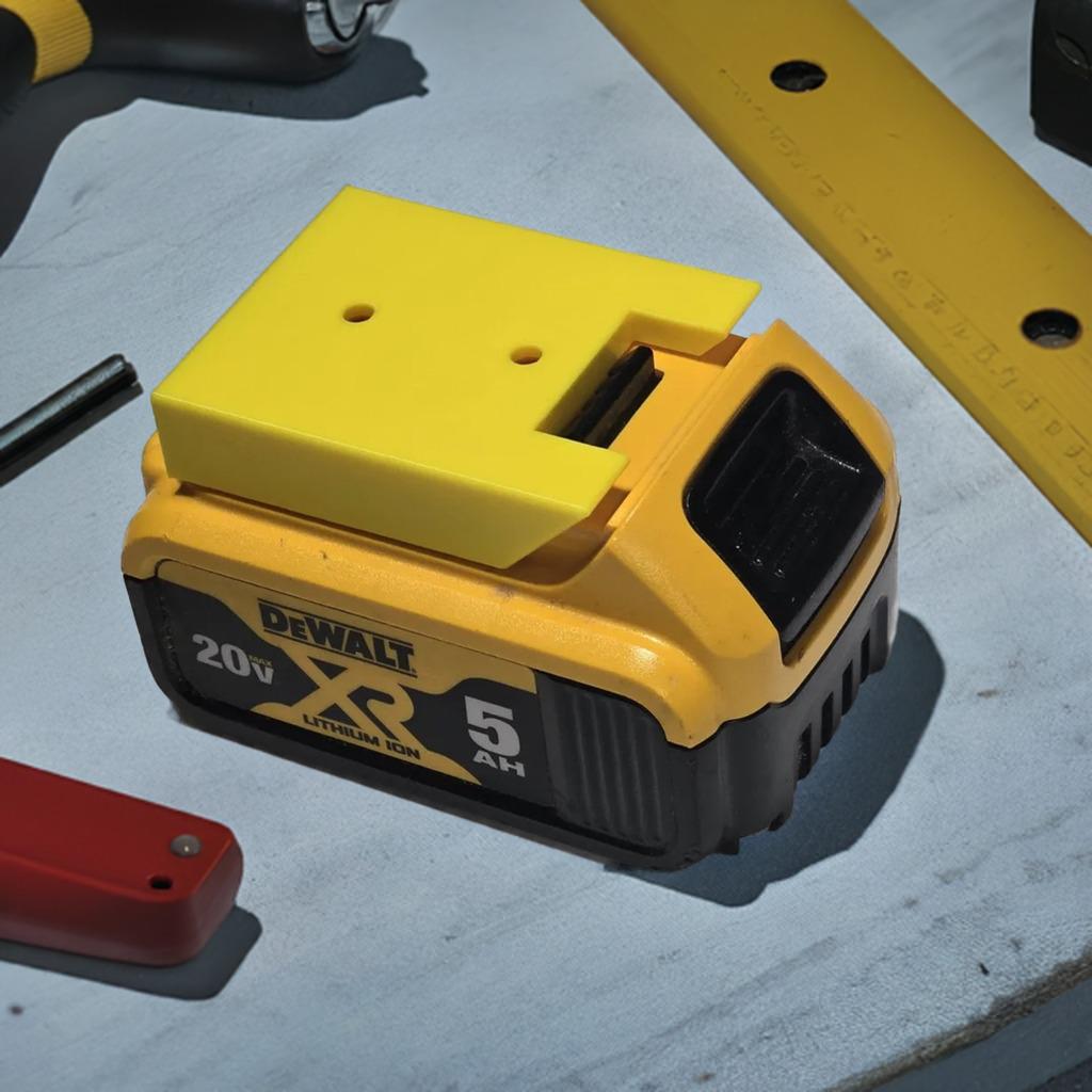 DeWalt 20V Battery Wall Mount | Non-Latching Battery Holder | Tool Organization | Workshop Storage | Battery Rack | DeWalt Accessory - BatCountryCraftsUSA
