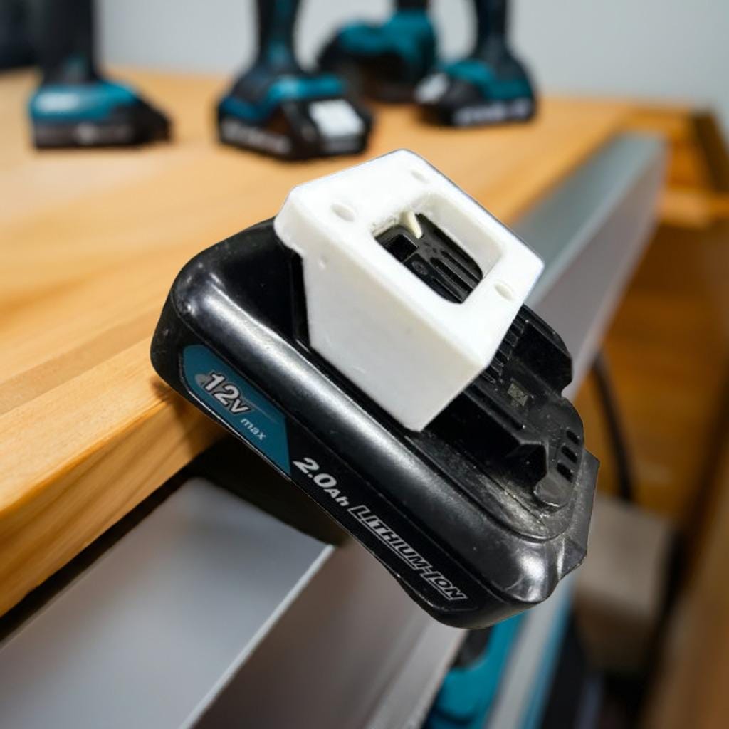 Makita 12V Battery Wall Mount | Li-ion Battery Holder | Tool Organization | Workshop Storage | Cordless Tool Accessory | Garage Tool Rack - BatCountryCraftsUSA