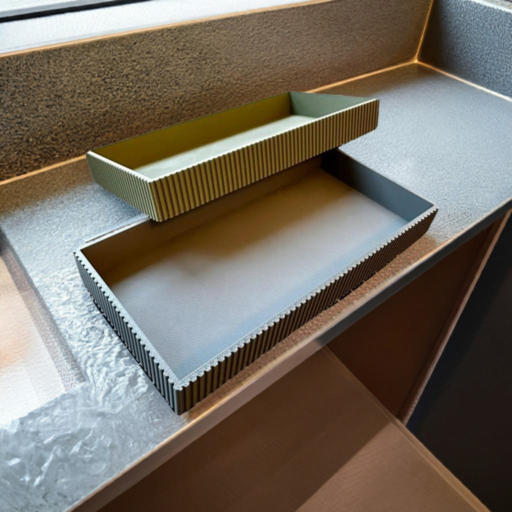 Simple Modern Bathroom Tray | Minimalist Vanity Organizer | Toiletry Storage Stylish Bathroom Decor Countertop Organizer Small Storage Tray - BatCountryCraftsUSA