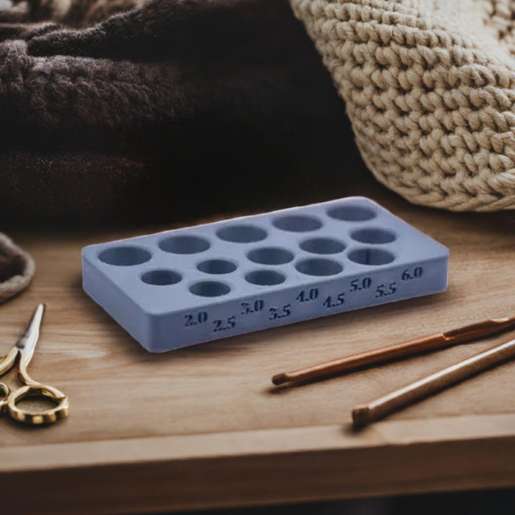 Crochet Hook Organizer for Ergonomic Rubber Handles | 9 or 14 Hook Storage Block | Desktop Stand | Craft Supply Holder | Tool Rack - BatCountryCraftsUSA