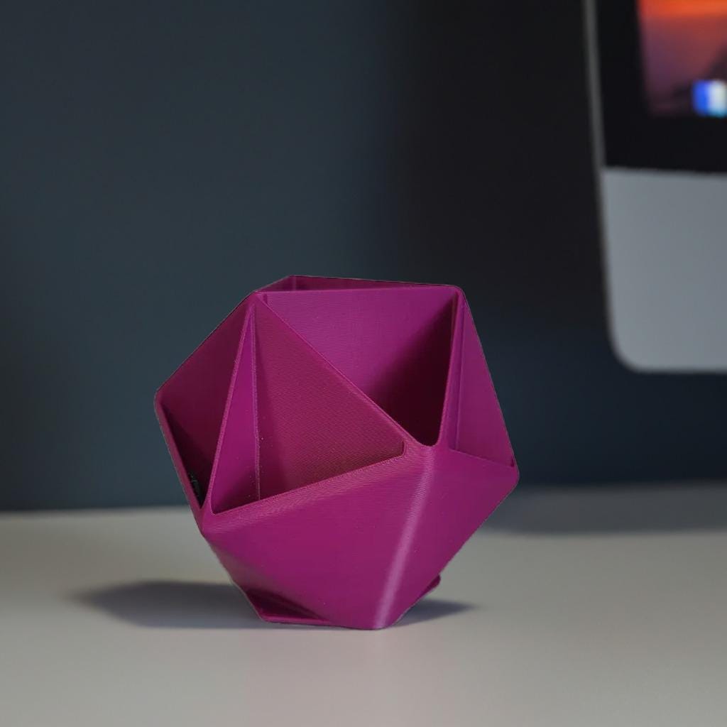 D20 Dice Shaped Desk Organizer | Icosahedron Pen Holder | 20-Sided Stationery Caddy | Tabletop Gaming Decor | Office Supply - BatCountryCraftsUSA