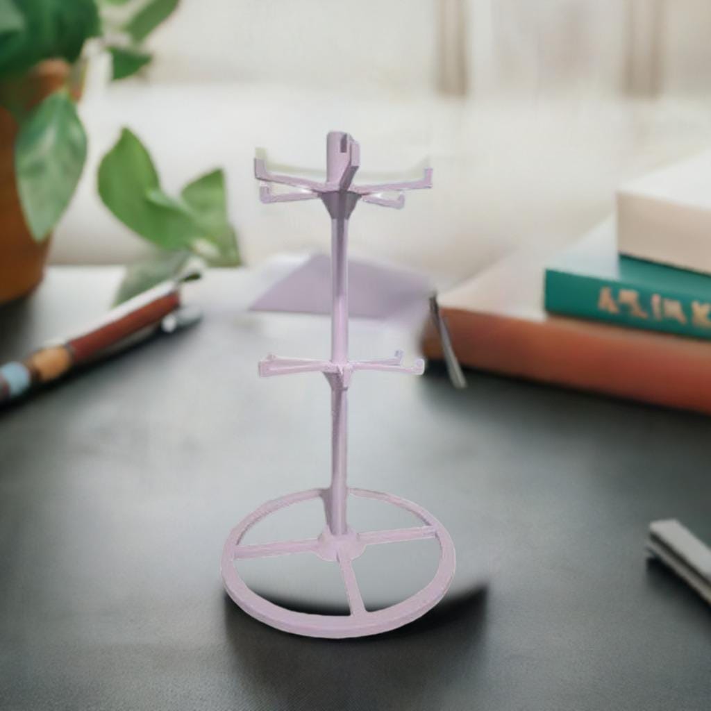 Keychain Display Stand | Jewelry Organizer with Rotating Hooks | Retail Counter Display | Carabiner Holder | Store Fixture - BatCountryCraftsUSA