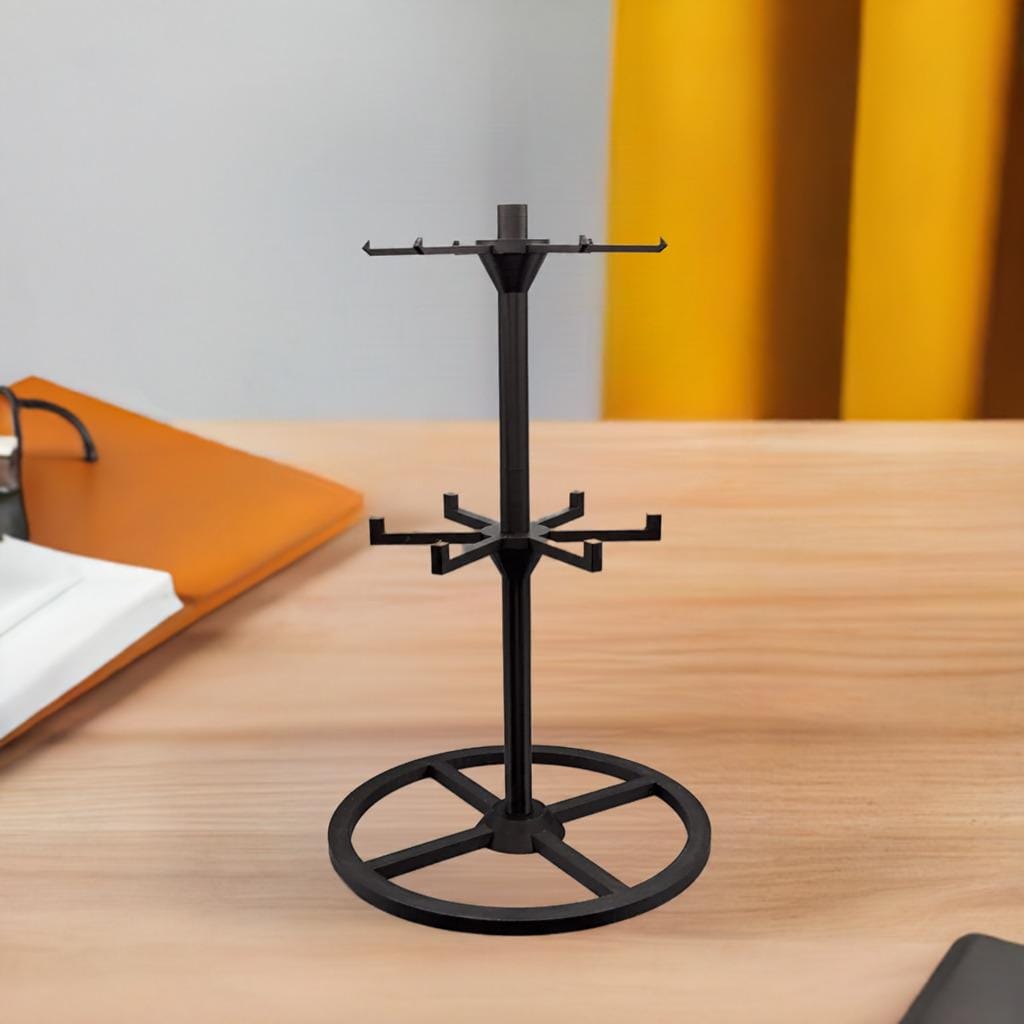Keychain Display Stand | Jewelry Organizer with Rotating Hooks | Retail Counter Display | Carabiner Holder | Store Fixture - BatCountryCraftsUSA