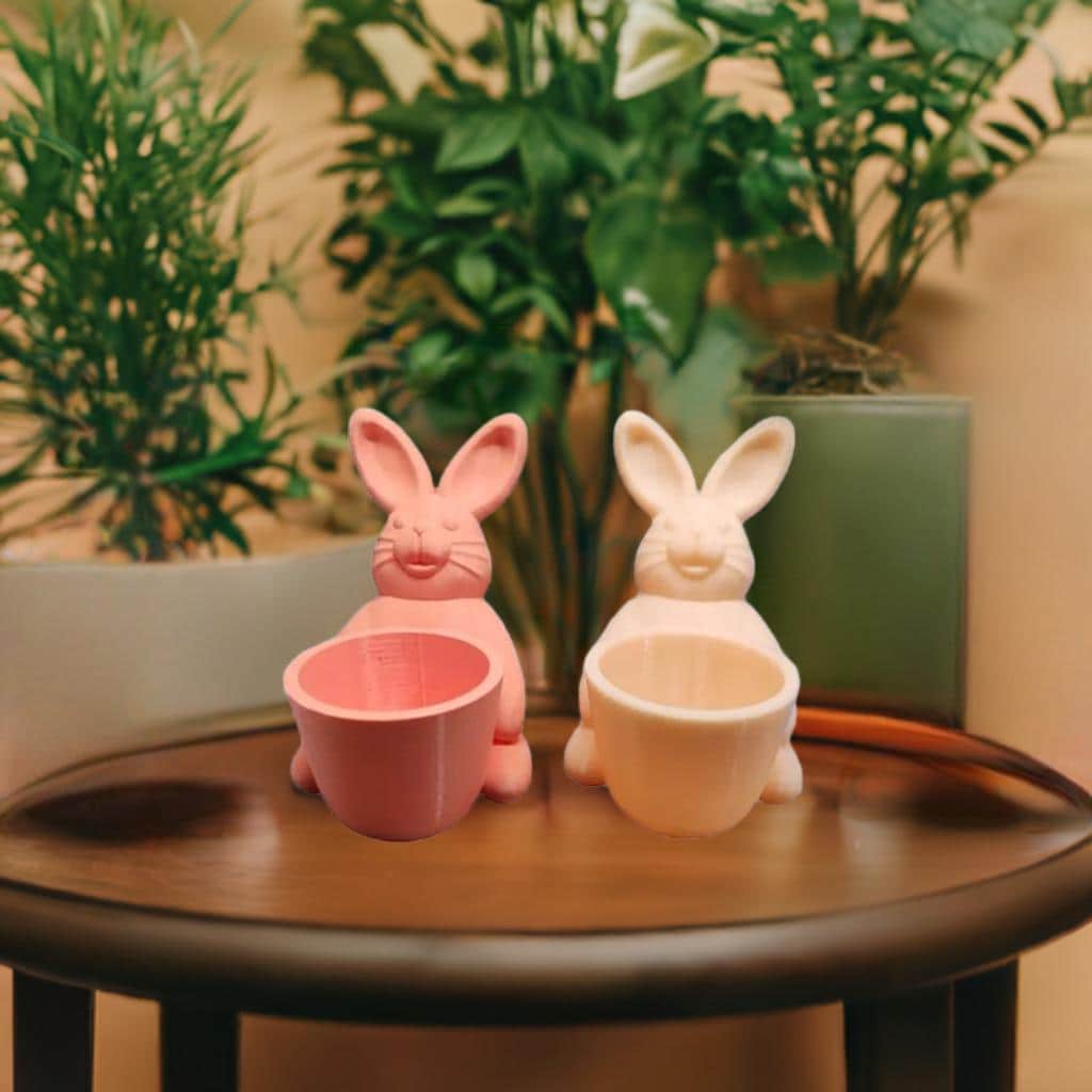 Easter Bunny Planter | Spring Plant Pot | Succulent Holder | Easter Basket Alternative | Home Decor | Easter Gift | Chocolate Egg Holder - BatCountryCraftsUSA