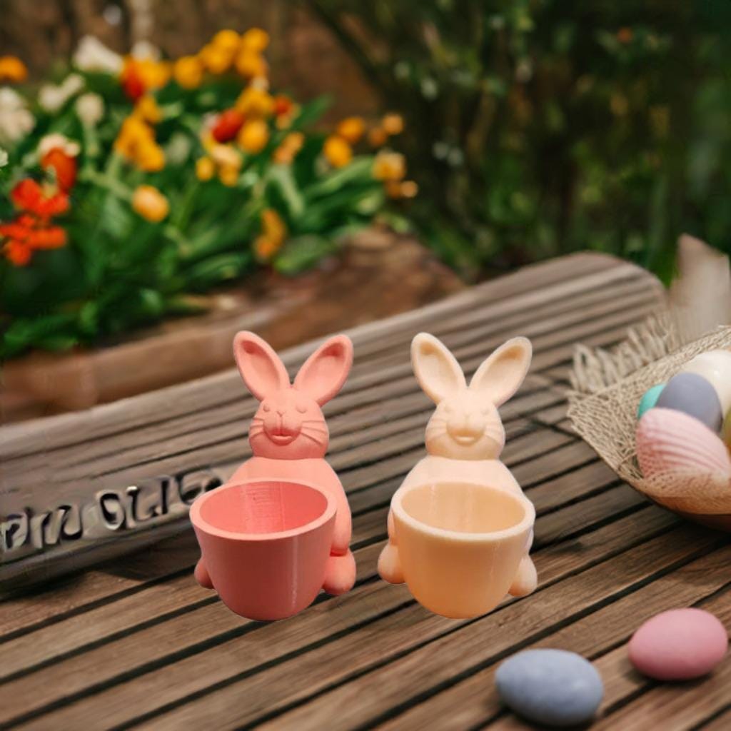 Easter Bunny Planter | Spring Plant Pot | Succulent Holder | Easter Basket Alternative | Home Decor | Easter Gift | Chocolate Egg Holder - BatCountryCraftsUSA