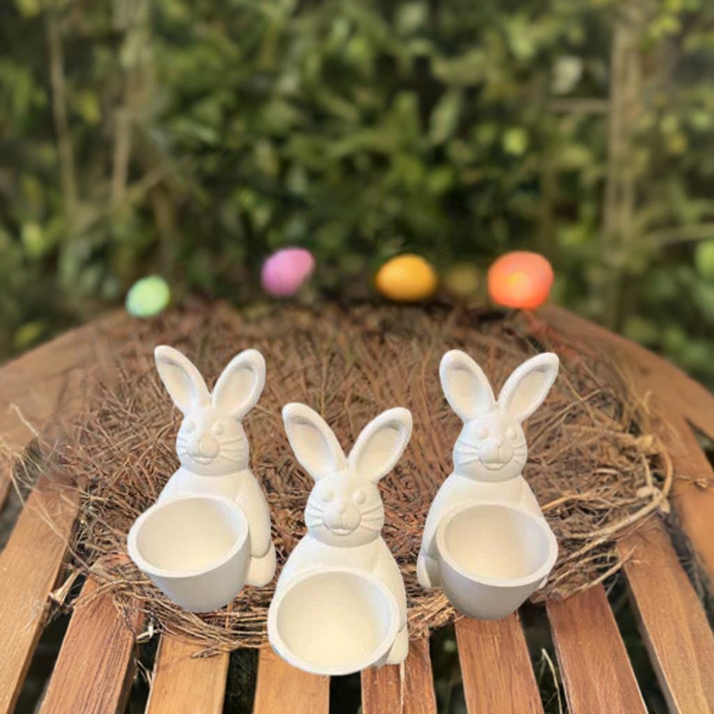 Easter Bunny Planter | Spring Plant Pot | Succulent Holder | Easter Basket Alternative | Home Decor | Easter Gift | Chocolate Egg Holder - BatCountryCraftsUSA
