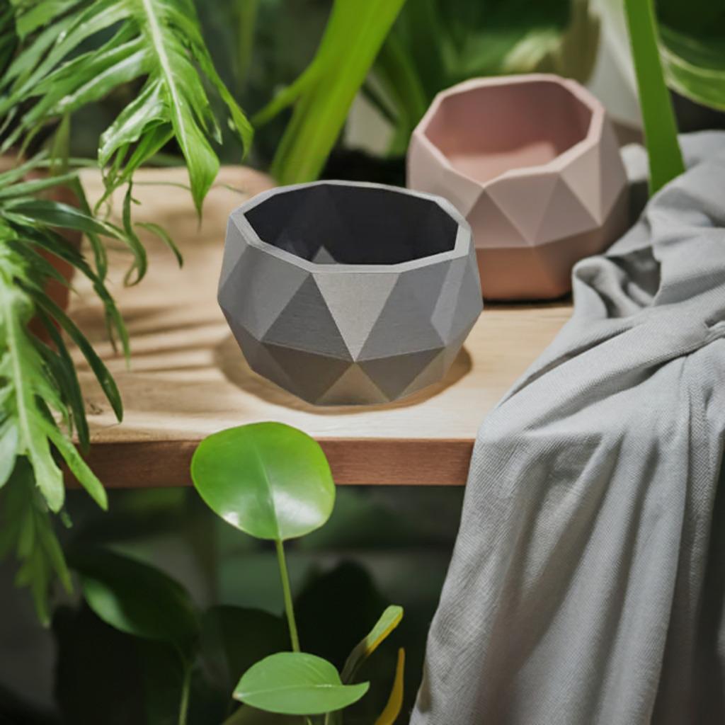 Geometric Planter Pot | Modern Polygon Flower Pot | Faceted Succulent Container | Indoor Plant Holder | Contemporary Home Decor - BatCountryCraftsUSA