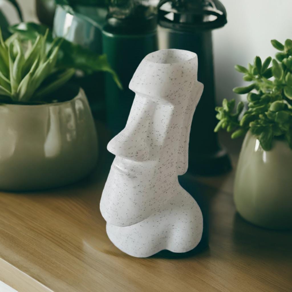 Moai Head Planter | Easter Island Statue Vase | Polynesian Decor | Tiki Planter | Indoor Garden Pot | Succulent Planter | Modern Home Accent - BatCountryCraftsUSA