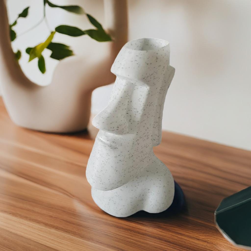 Moai Head Planter | Easter Island Statue Vase | Polynesian Decor | Tiki Planter | Indoor Garden Pot | Succulent Planter | Modern Home Accent - BatCountryCraftsUSA