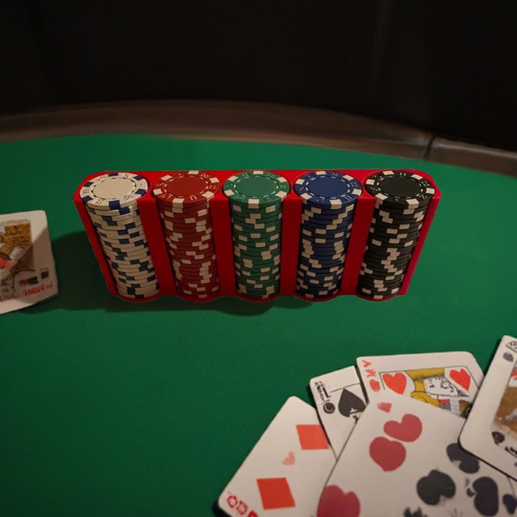 5-Column Poker Chip Tray | 110 Casino Chip Organizer | Vertical Stack Holder | Card Game Accessory - BatCountryCraftsUSA