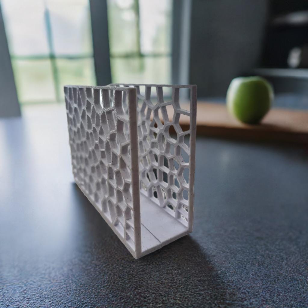 Voronoi Napkin Holder | Modern Table Accessory Geometric Design | Contemporary Dining Decor Kitchen Table Organizer Minimalist Napkin Stand - BatCountryCraftsUSA