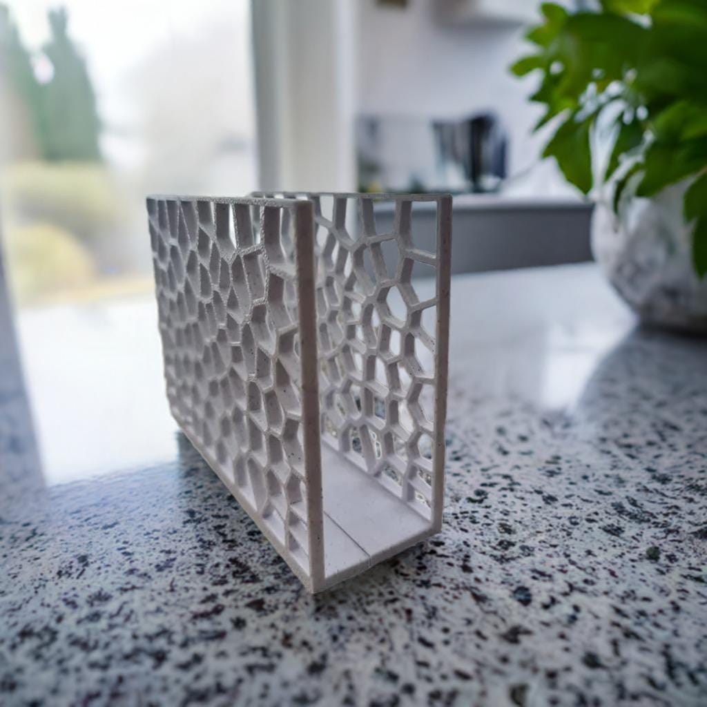 Voronoi Napkin Holder | Modern Table Accessory Geometric Design | Contemporary Dining Decor Kitchen Table Organizer Minimalist Napkin Stand - BatCountryCraftsUSA