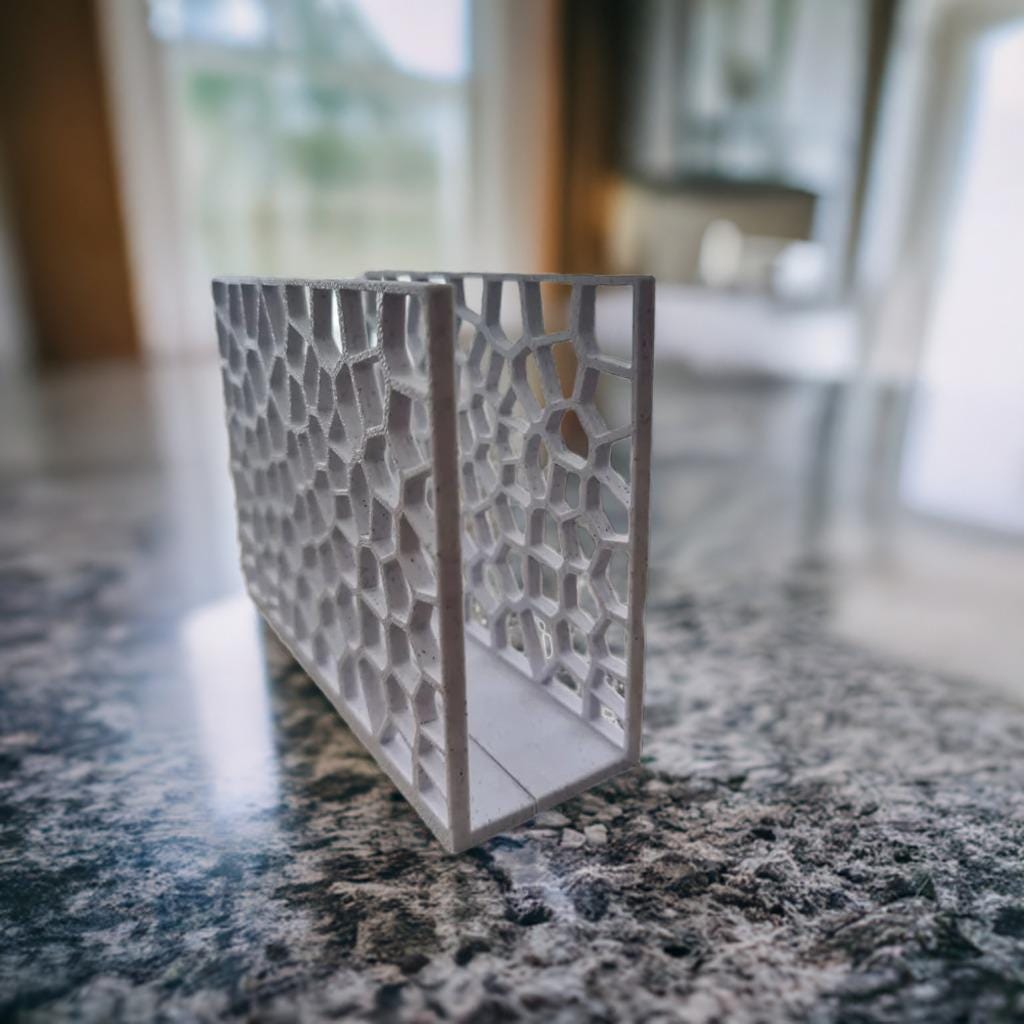 Voronoi Napkin Holder | Modern Table Accessory Geometric Design | Contemporary Dining Decor Kitchen Table Organizer Minimalist Napkin Stand - BatCountryCraftsUSA