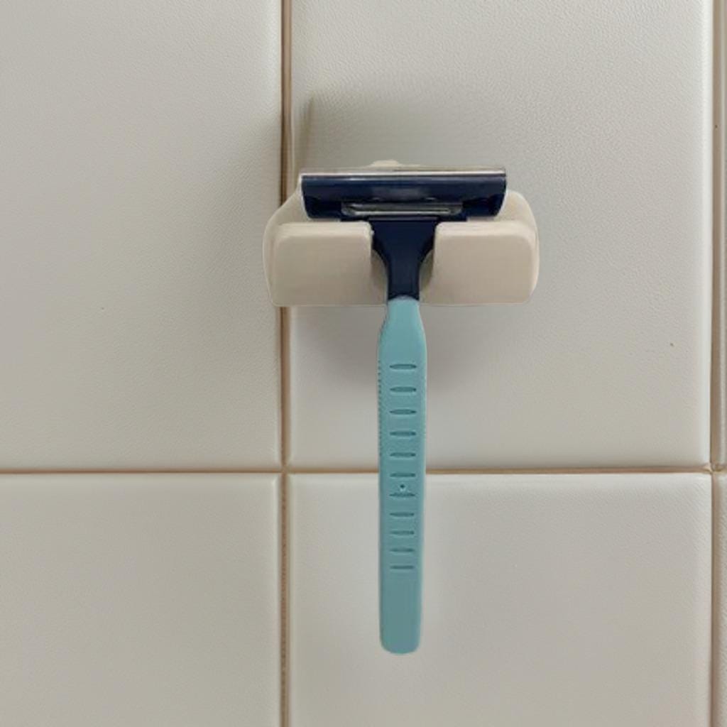 Wall Mount Razor Holder | Bathroom Shaving Organizer | Double Razor Stand | 3D Printed Shower Accessory - BatCountryCraftsUSA