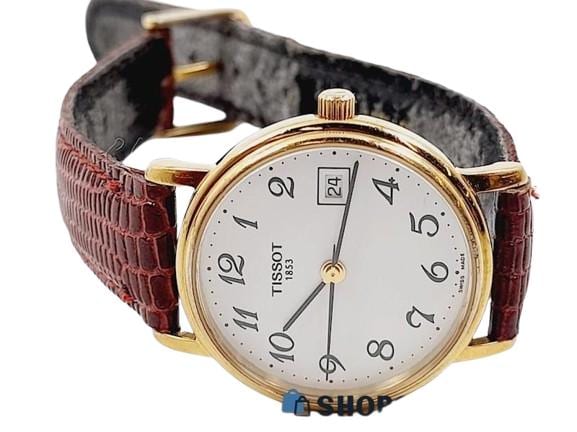 Vintage Tissot 1853 Women's Goldtone Quartz Watch | Swiss Made Sapphire Crystal Leather Band | Elegant Dress Watch T830930 - BatCountryCraftsUSA
