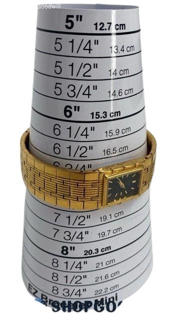 Vintage Pulsar Quartz Gold Watch | 8K Gold Plated Link Band & 14K Clasp | Rectangular Black Dial Japan Movement | Women's Dress Watch - BatCountryCraftsUSA