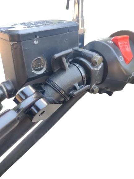 Motorcycle Handlebar Casio F-105W Watch Mount | Digital Clock Mount for Brake Reservoir | Moto Time Display for Cafe Racer & Street Bikes - BatCountryCraftsUSA