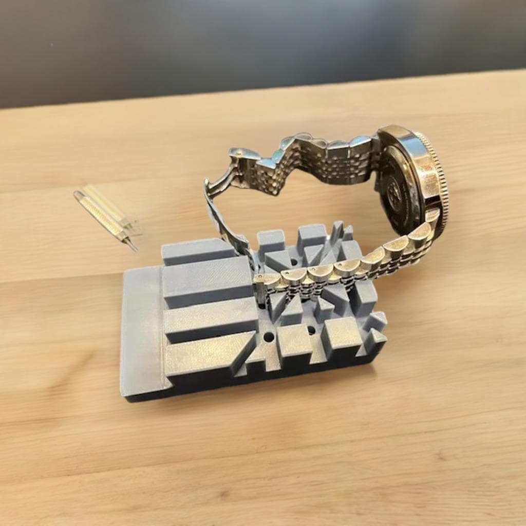 Watch Band Sizing Block | Bracelet Link Removal Tool for Metal Straps | Watchmaker Bench Block for Pins, Screws & Strap Adjustments - BatCountryCraftsUSA