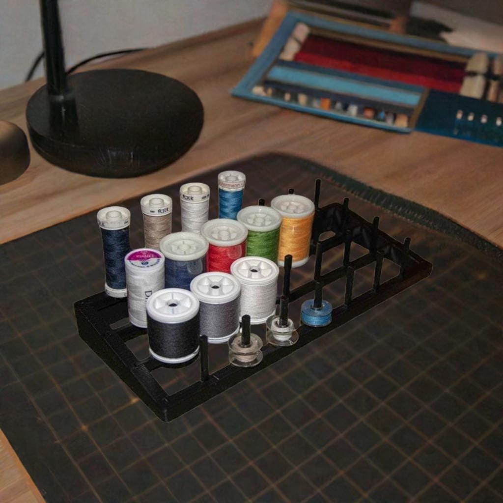 Sewing Thread Organizer Stand | Multi-Spool Holder for Embroidery & Quilting | Sewing Room Storage | Craft Supply Rack - BatCountryCraftsUSA